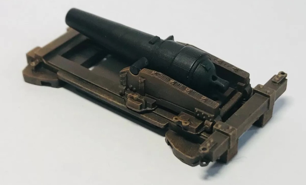 7 Inch Brooke Rifle Cannon ACW on Pivot Carriage, fort, parapet, siege 28mm