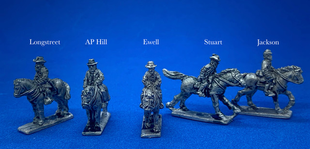 14mm Confederate Generals, mounted