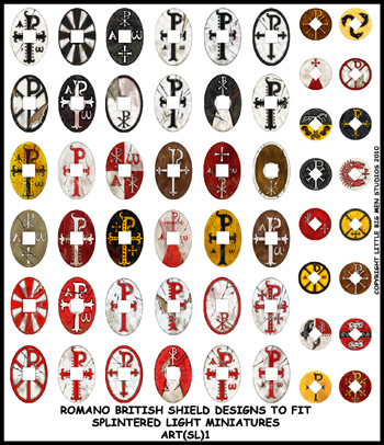 Romano British Shield Design transfers for Splintered Light Miniatures