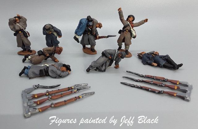 28mm Confederate infantry casualties, greatcoats