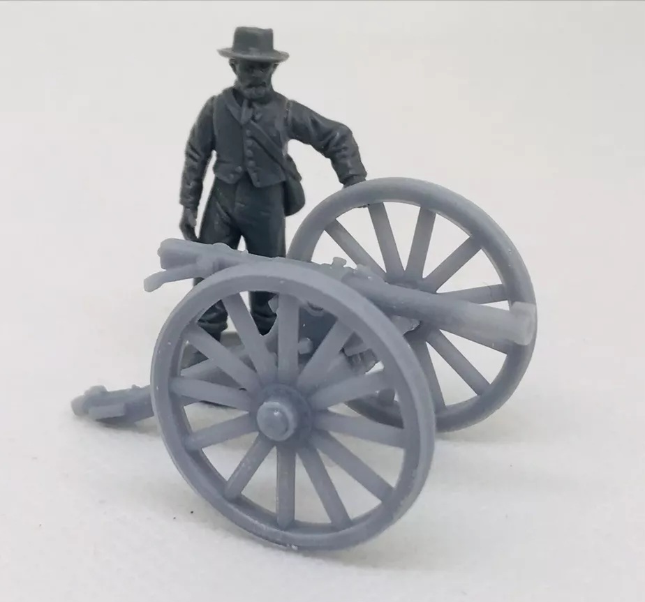 ACW Confederate Williams Gun, Hand Cranked 1 Pound Cannon (1/56) 28mm scale