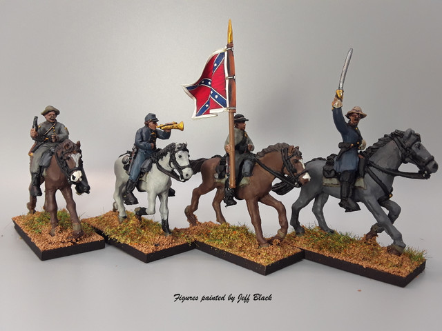 28mm Confederate Cavalry Command, summer