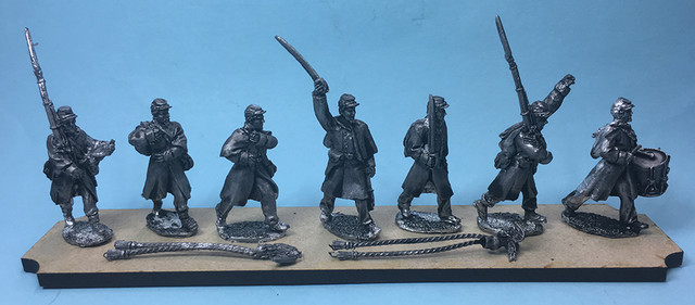 Union Infantry Command in greatcoats